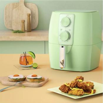 Extra nagy kapacitású 4,5 l-es Air Fryer, olaj nélküli fritőz - Almazöld kép