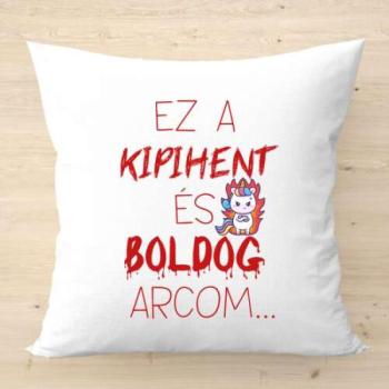 Ez a kipihent és boldog arcom-unikornis/párnahuzat kép