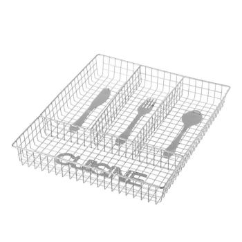 Ezüstszínű fém evőeszköztartó 26,5 x 32,5 cm - Casa Selección kép