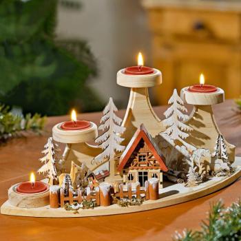 Fa gyertyatartó Advent kép