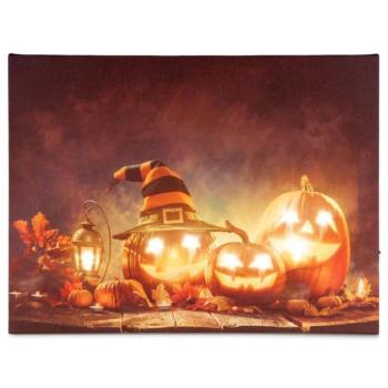 Falfestmény Happy Haloween 30 x 40 cm 8 LED kép