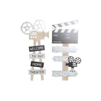 Fali Dekoráció DKD Home Decor 32 x 2 x 70 cm Fekete Szürke Vintag... kép