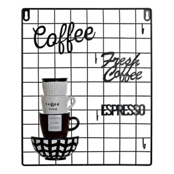 Fali Dekoráció DKD Home Decor Coffee Fehér Fekete Vintage 30 x 4... kép