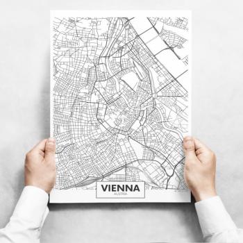 Fali dekoráció - Map of Vienna II kép