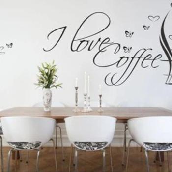 Fali matrica szöveggel I LOVE COFFEE 50 x 100 cm kép