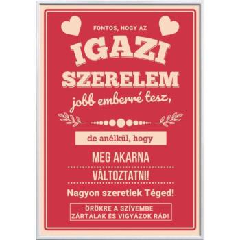 Falikép – Az igazi szerelem jobb emberré tesz... módosítható feli... kép