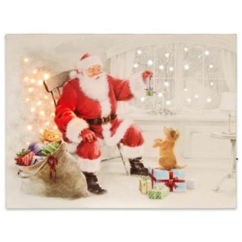 Falikép NEXOS Santa Claus 30 x 40 cm - 40x LED kép