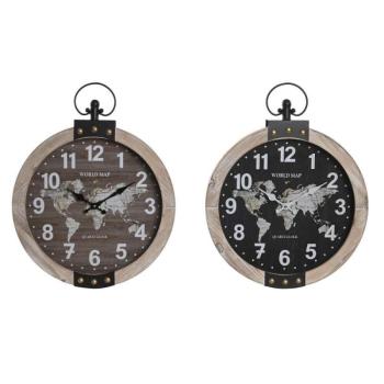 Falióra DKD Home Decor 40 x 6,5 x 46 cm Fekete Barna Vas Vintage... kép