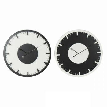 Falióra DKD Home Decor 50 x 3,5 x 50 cm Fekete Fehér Vintage Fa M... kép