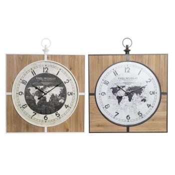 Falióra DKD Home Decor Fekete Fehér Vas Vintage 60 x 4,5 x 60 cm... kép