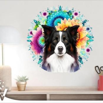 Falmatrica - Border Collie színes mandalával kép