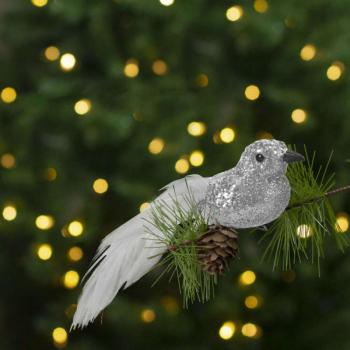 Family Christmas Karácsonyi dísz - csipeszes - glitteres madár -... kép