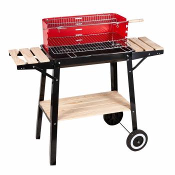 Faszéngrill oldalsó polcokkal és görgőkkel 93 x 42 x 84 cm kép