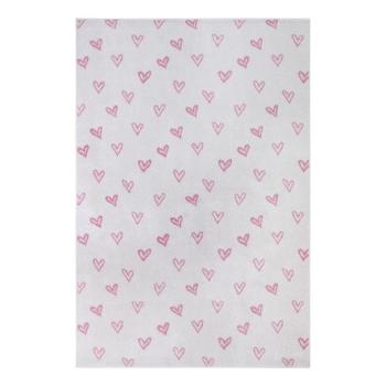 Fehér-rózsaszín gyerek szőnyeg 120x170 cm Hearts – Hanse Home kép