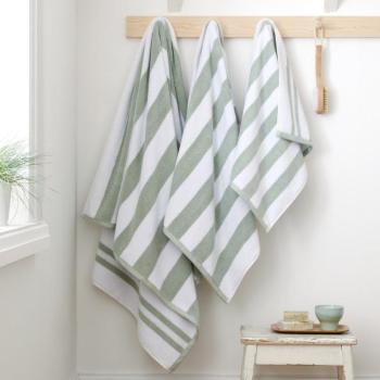 Fehér-szürke pamut fürdőlepedő 70x120 cm Stripe Jacquard – Bianca kép