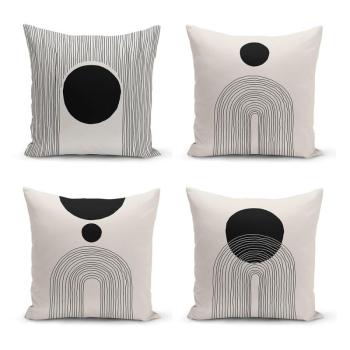 Fekete-bézs párnahuzat szett 4 db-os 43x43 cm - Minimalist Cushion Covers kép