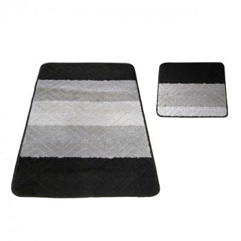 Fekete kétrészes csúszásmentes szőnyegek 50 cm x 80 cm + 40 cm x 50 cm kép