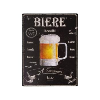 Fém falitábla 25x33 cm Bière – Antic Line kép