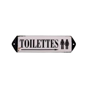 Fém falitábla 30,5x7 cm Toilettes – Antic Line kép