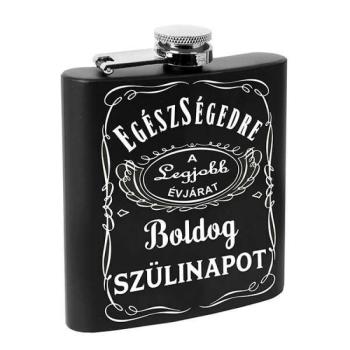 Fém laposüveg flaska 210 ml - Egészségedre - A Legjobb ÉVJÁRAT -... kép