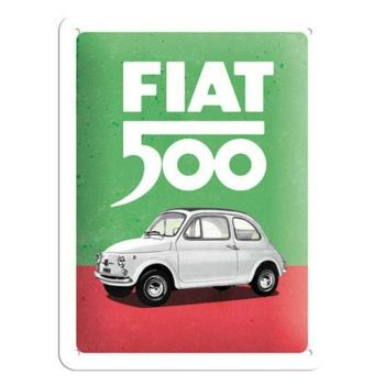 Fiat 500 dombornyomott fémplakát 15 x 20 cm kép