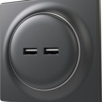 Fibaro Walli USB aljzat, matt antracit kép