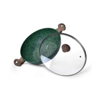 Fissman-Malachite wok serpenyő, alumínium, 30x9 cm, zöld/barna kép