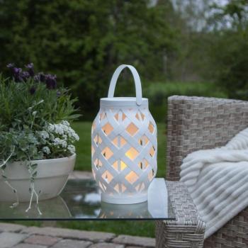 Flame Lantern fehér lámpás, magasság 23 cm - Star Trading kép