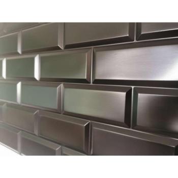 FLEXWALL Black Unit Fekete csempe PVC falpanel, falburkolat konyh... kép