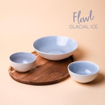 Flowl készlet-  Gaya Atelier Glacial Ice tálak+  Triangle Agát tálca kép