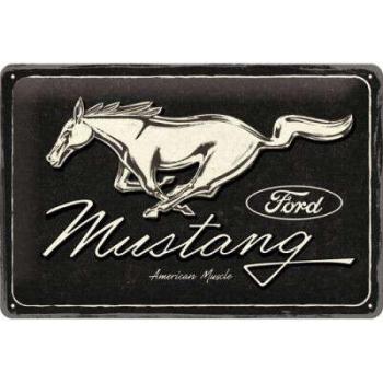 Ford Mustang - Horse Logo Black Fémtábla kép