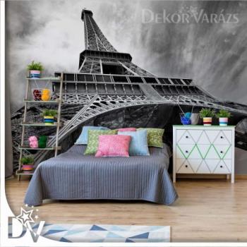 Fotótapéta - Fekete-fehér Eiffel torony Párizs kép
