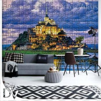 Fotótapéta - Kirakós Puzzle Mont Saint Michel Franciaország kép