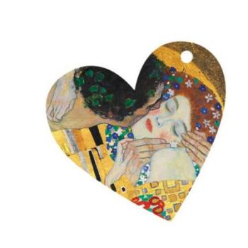 FRI.11483 Ajándékkísérő kártya, papír,10db-os,szív,Klimt:The Kiss kép