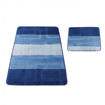 Fürdőszoba szőnyegek kék színben 50 cm x 80 cm + 40 cm x 50 cm kép