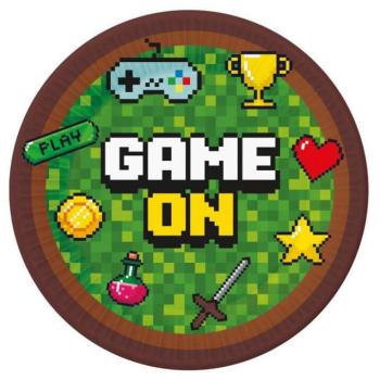 Game On papírtányér 6 db-os 23 cm kép