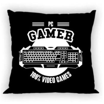 Gamer párnahuzat fekete 40x40cm kép