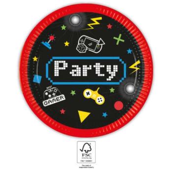 Gaming Party papírtányér 8 db-os 23 cm FSC kép