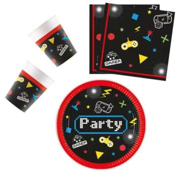 Gaming party szett 23cm-es tányérral 36db-os kép