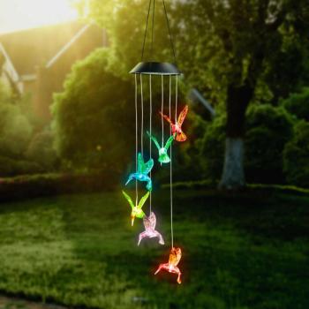 Garden of Eden Felakasztható szolár lámpa - kolibri - RGB LED-del... kép