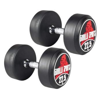 Gorilla Sports Egykezes súlyzó 2 x 22,5 kg  piros/fehér kép