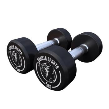 Gorilla Sports Kerek gumi súlyzók 2 x 5 kg kép