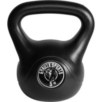 Gorilla Sports Kettlebell súlyzó műanyag fekete 5 kg kép