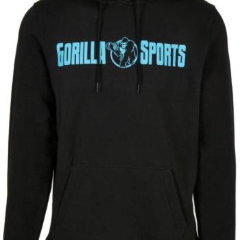 Gorilla Sports Sportpulóver kapucnis fekete/neon türkíz M kép