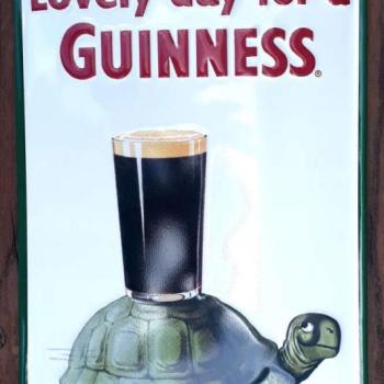 Guinness mit Schildkröte und Bierglas - Fémtábla kép