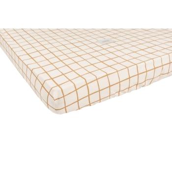 Gumis pamut gyerek lepedő babaágyhoz 60x120 cm Camel Check – Malomi Kids kép