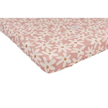 Gumis pamut gyerek lepedő babaágyhoz 80x160 cm Blush Daisies – Malomi Kids kép