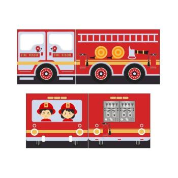 Gyerek függöny ágyhoz 196,5x86,5 cm Fire Truck - Vipack kép