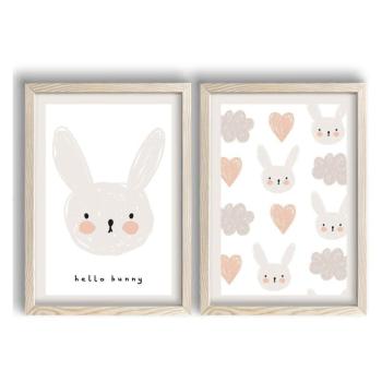 Gyerek kép készlet 2 db-os 38x53 cm Hello Bunny – Wallity kép