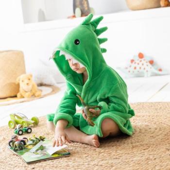 Gyermek "dinoszaurusz" fürdőköpeny kapucnival kép